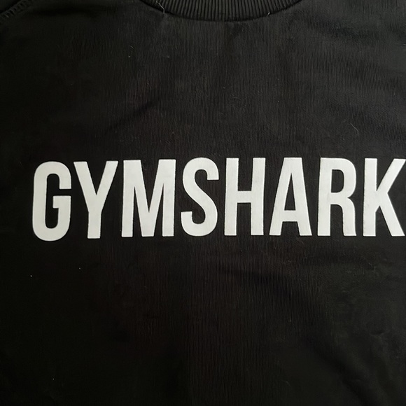 GYMSHARK- Mens Large Like New Black Crew Neck Sweatshirt w white GYMSHARK script - Picture 2 of 8